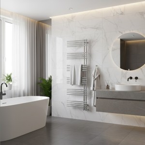 500mm (w) x 1500mm (h) Avantis Chrome Designer Electric Towel Rail (Single Heat or Thermostatic)