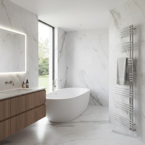 500mm (w) x 1800mm (h) Avantis Chrome Designer Electric Towel Rail (Single Heat or Thermostatic)