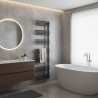 500mm (w) x 1800mm (h) Avantis Black Designer Towel Rail - closeup