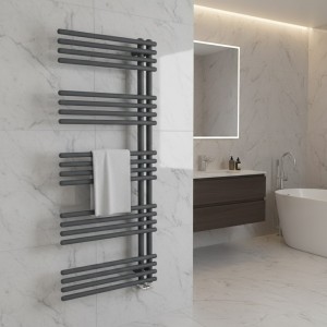 500mm (w) x 1200mm (h) Avantis Anthracite Designer Electric Towel Rail (Single Heat or Thermostatic)