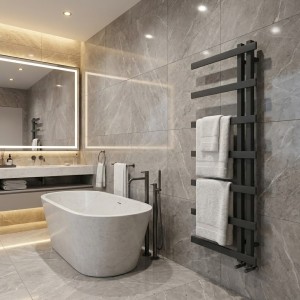 500mm (w) x 1200mm (h) Darley Anthracite Designer Electric Towel Rail (Single Heat or Thermostatic)