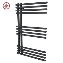 500mm (w) x 800mm (h) Avantis Black Heated Towel Rail