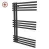 500mm (w) x 800mm (h) Avantis Black Heated Towel Rail