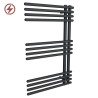 500mm (w) x 800mm (h) Avantis Black Heated Towel Rail