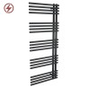 500mm (w) x 1200mm (h) Avantis Black Heated Towel Rail