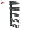500mm (w) x 1200mm (h) Avantis Black Heated Towel Rail