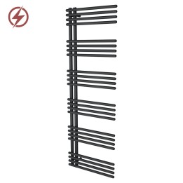 500mm (w) x 1500mm (h) Avantis Black Heated Towel Rail