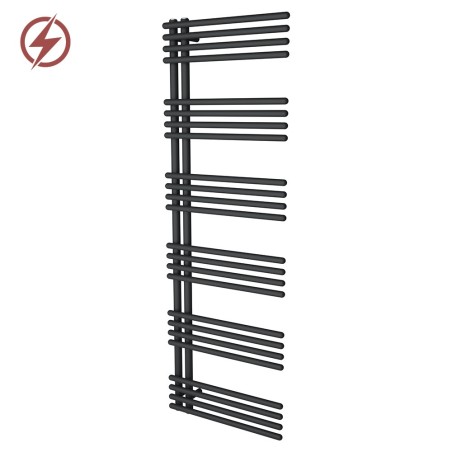 500mm (w) x 1500mm (h) Avantis Black Heated Towel Rail