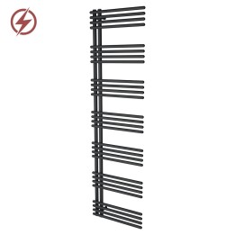 500mm (w) x 1800mm (h) Avantis Black Heated Towel Rail