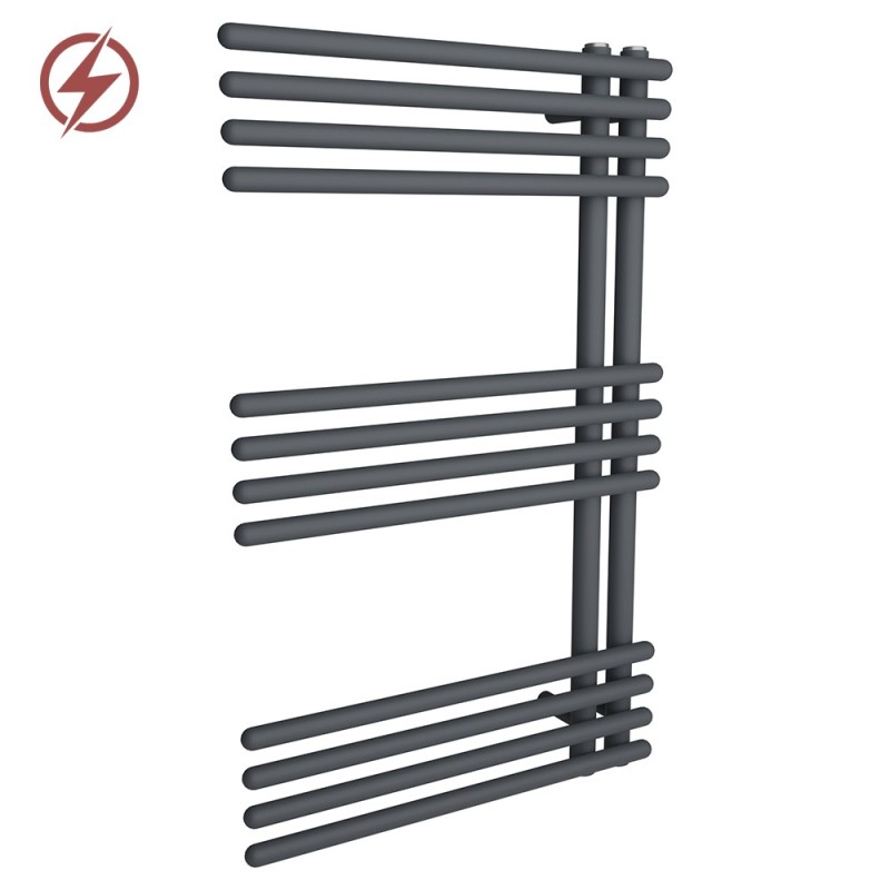 500mm (w) x 800mm (h) Avantis Anthracite Heated Towel Rail