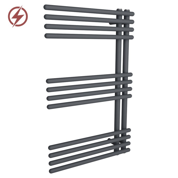 500mm (w) x 800mm (h) Avantis Anthracite Heated Towel Rail