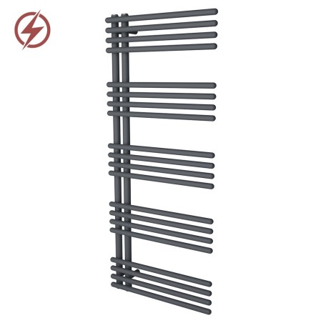 500mm (w) x 1200mm (h) Avantis Anthracite Heated Towel Rail