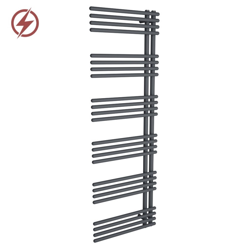 500mm (w) x 1500mm (h) Avantis Anthracite Heated Towel Rail