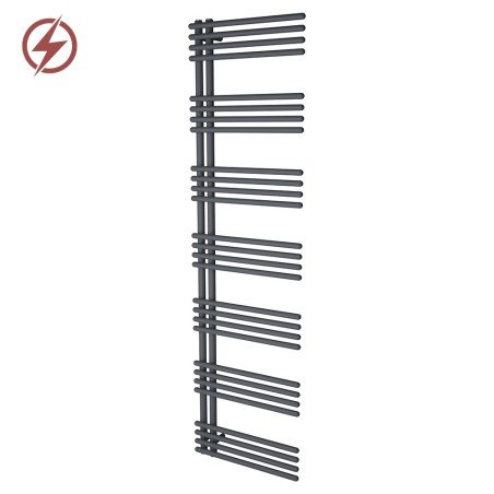 500mm (w) x 1800mm (h) Avantis Anthracite Heated Towel Rail