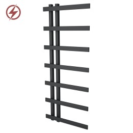 500mm (w) x 1200mm (h) Darley Black Heated Towel Rail