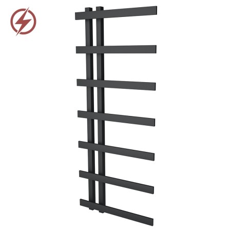 500mm (w) x 1200mm (h) Darley Black Heated Towel Rail