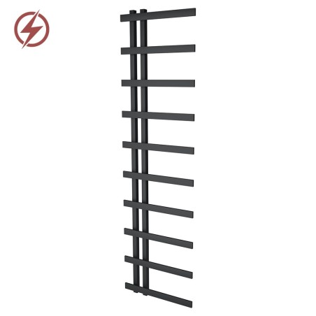 500mm (w) x 1800mm (h) Darley Black Heated Towel Rail
