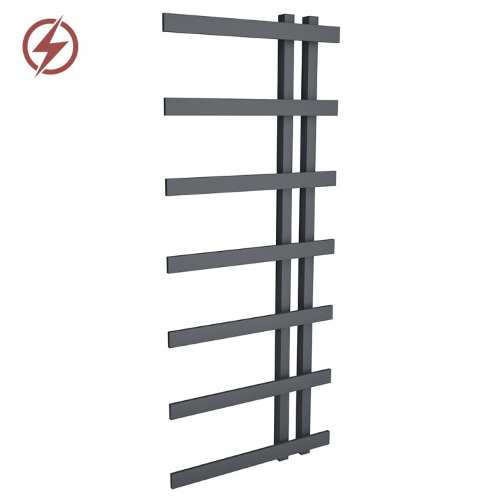 500mm (w) x 1200mm (h) Darley Anthracite Heated Towel Rail