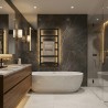 530mm (w) x 900mm (h) Davina Black Heated Towel Rail - closeup