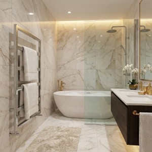 530mm (w) x 900mm (h) Davina Chrome Heated Electric Towel Rail (Single Heat or Thermostatic)