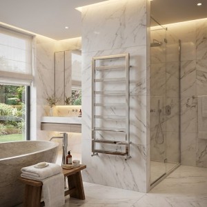 530mm (w) x 1300mm (h) Davina Chrome Heated Electric Towel Rail (Single Heat or Thermostatic)