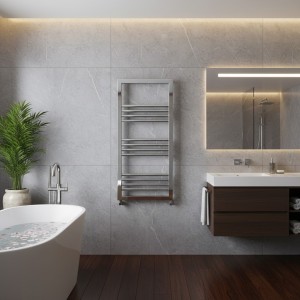 500mm (w) x 900mm (h) Seren Chrome Heated Electric Towel Rail (Single Heat or Thermostatic)