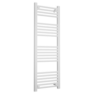 400mm (w) x 1200mm (h) Straight White Towel Rail