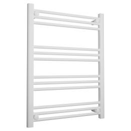 600mm (w) x 800mm (h) Straight White Towel Rail