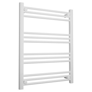 600mm (w) x 800mm (h) Straight White Towel Rail