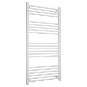 600mm (w) x 1200mm (h) Straight White Towel Rail