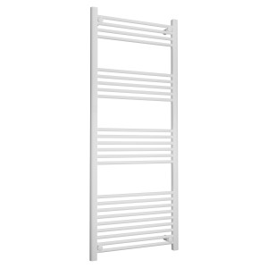 600mm (w) x 1500mm (h) Straight White Towel Rail