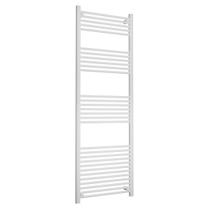 600mm (w) x 1800mm (h) Straight White Towel Rail