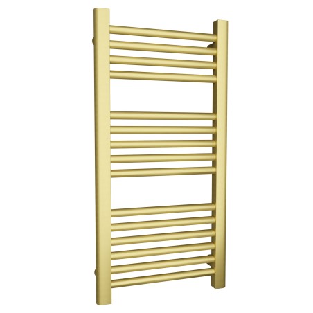 400mm (w)  x 800mm (h) Straight Brushed Brass Towel Rail