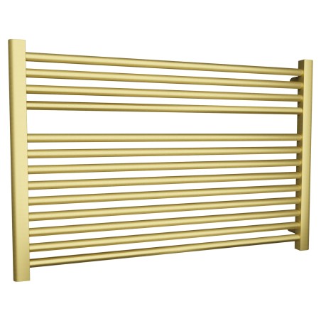 900mm (w)  x 600mm (h) Straight Brushed Brass Towel Rail