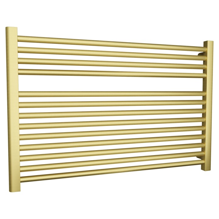 900mm (w)  x 600mm (h) Straight Brushed Brass Towel Rail