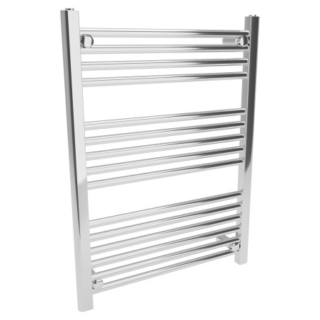 600mm (w) x 800mm (h) Straight Chrome Heated Towel Rail
