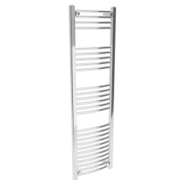 400mm (w)  x 1400mm (h) Curved Chrome Heated Towel Rail