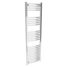 400mm (w)  x 1400mm (h) Curved Chrome Heated Towel Rail