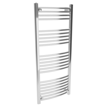 500mm (w)  x 1200mm (h) Curved Chrome Heated Towel Rail