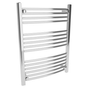 600mm (w)  x 800mm (h) Curved Chrome Towel Rail