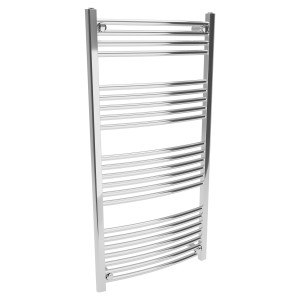 600mm (w)  x 1200mm (h) Curved Chrome Towel Rail