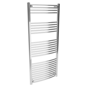600mm (w)  x 1400mm (h) Curved Chrome Towel Rail