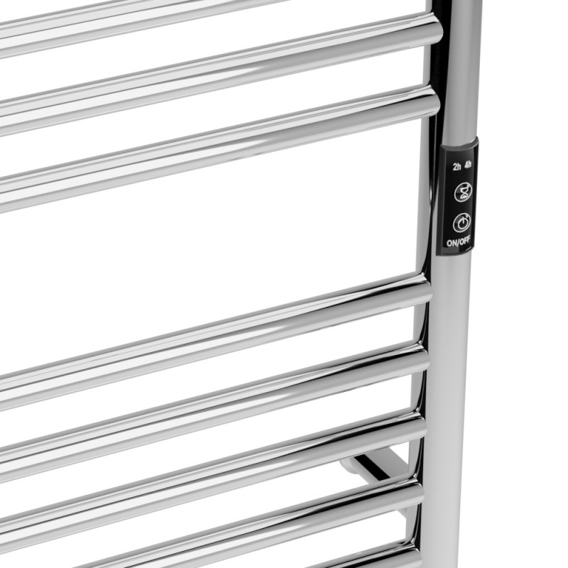 400mm (w) x 800mm (h) Tubo Polished Stainless Steel Dry Electric Towel Rail (In-Built Controller)