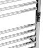 500mm (w) x 900mm (h) Tubo Polished Stainless Steel Dry Electric Towel Rail (In-Built Controller)