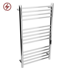 500mm (w) x 900mm (h) Tubo Polished Stainless Steel Dry Electric Towel Rail (In-Built Controller)