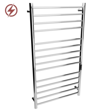 600mm (w) x 1100mm (h) Tubo Polished Stainless Steel Dry Electric Towel Rail (In-Built Controller)