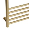 400mm (w) x 800mm (h) Tubo Brushed Brass Stainless Steel Dry Electric Towel Rail (In-Built Controller)