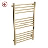 500mm (w) x 900mm (h) Tubo Brushed Brass Stainless Steel Dry Electric Towel Rail (In-Built Controller)