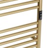 500mm (w) x 900mm (h) Tubo Brushed Brass Stainless Steel Dry Electric Towel Rail (In-Built Controller)