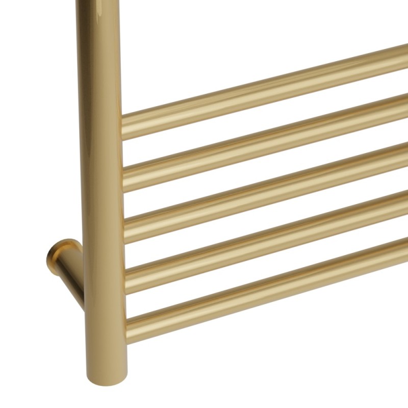 500mm (w) x 900mm (h) Tubo Brushed Brass Stainless Steel Dry Electric Towel Rail (In-Built Controller)